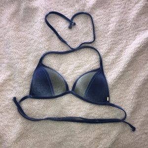 PINK Velvet Triangle Push Up Bikini Top